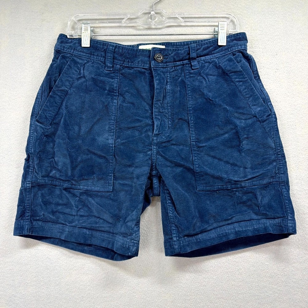 Wellen Corduroy Boardwalk Shorts Mens 31 Blue Casual Preppy Regular Outdoor Cord